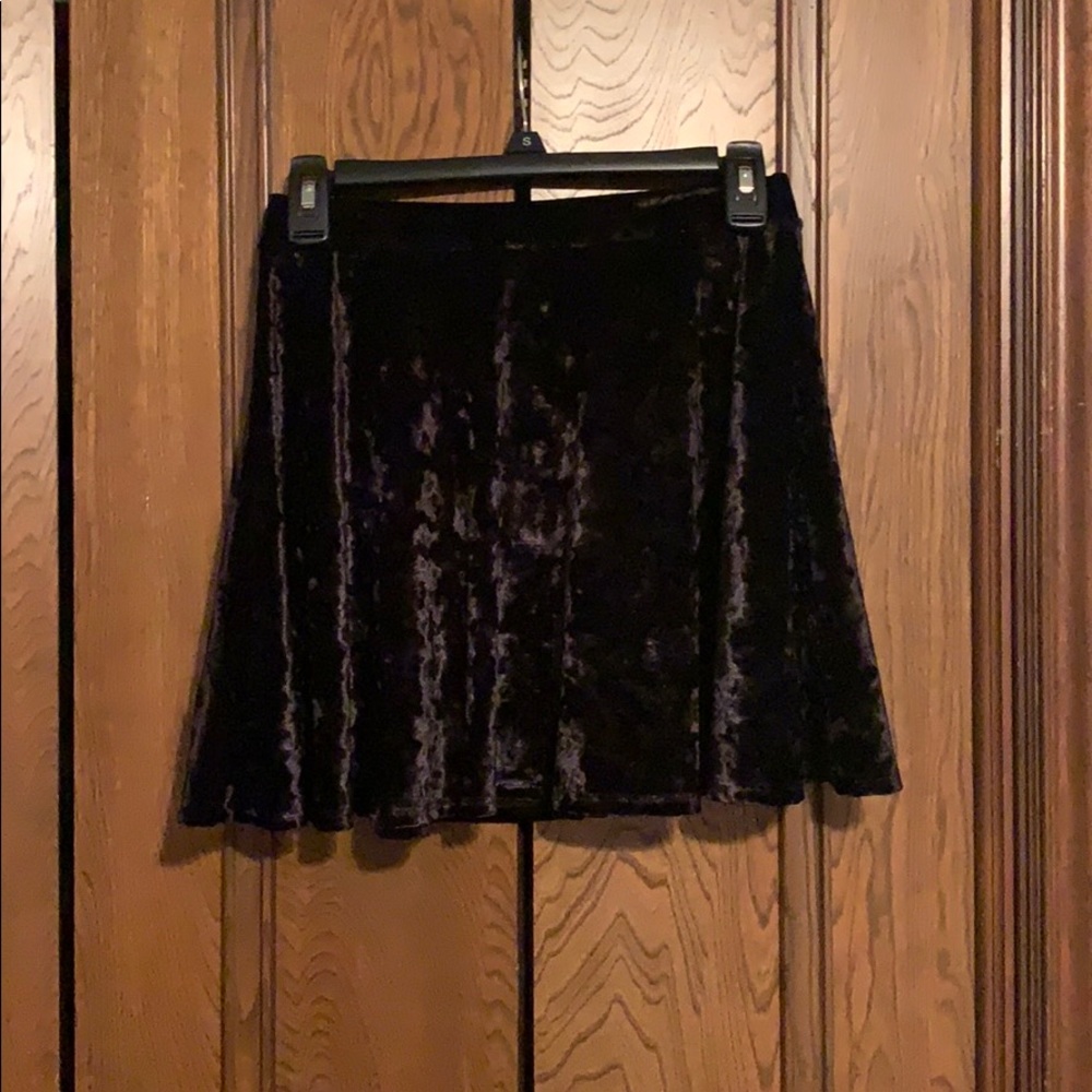 Black velvet skirt